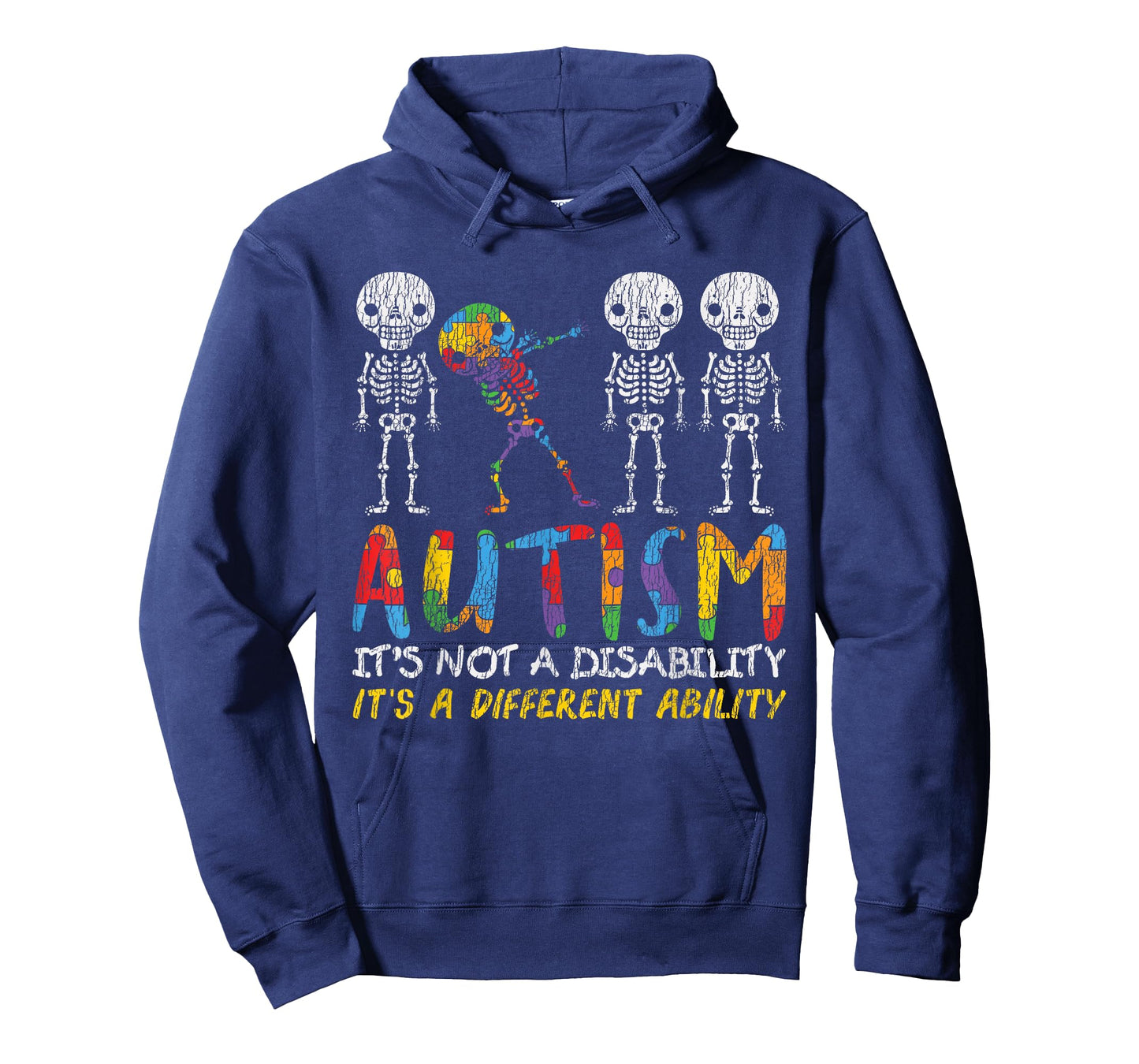 Autism Awerness - Skeleton Dabbing Autistic Kids Awareness T-Shirt