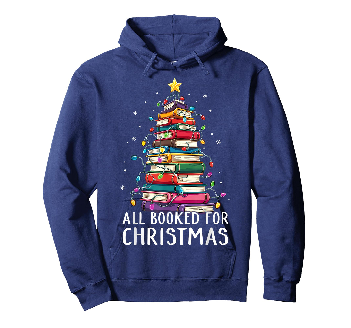 All Booked For Christmas Book Christmas Tree Lights T-Shirt