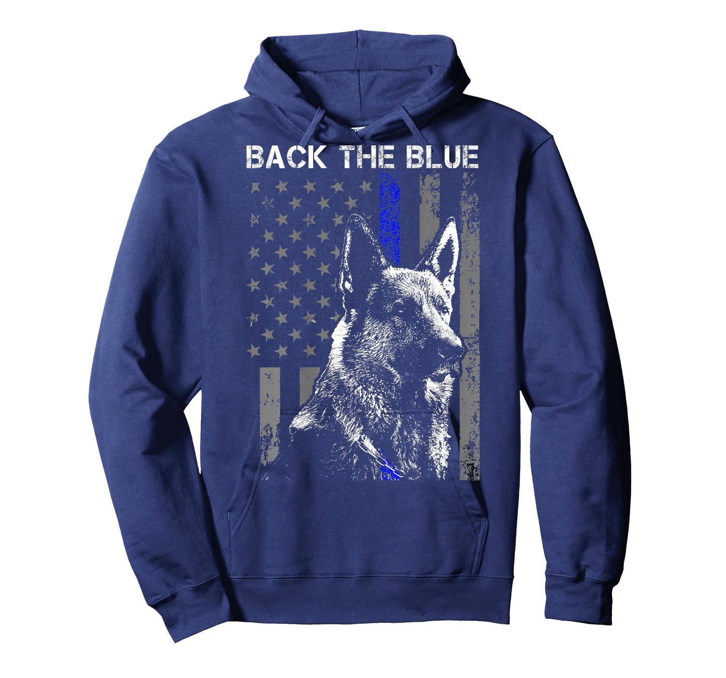 Back The Blue Thin Blue Line Flag K-9 German Shepherd Police T-Shirt