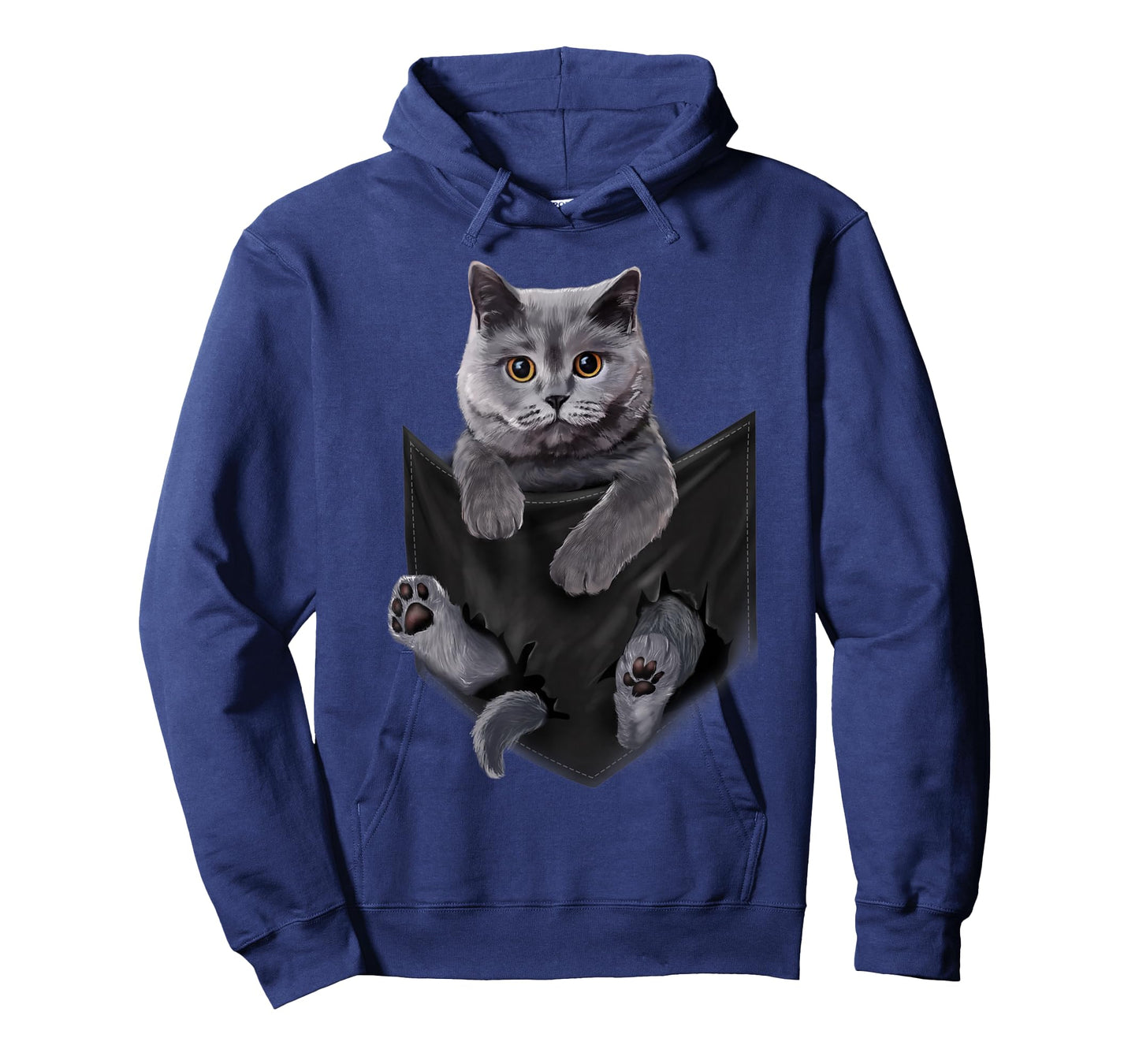 British Grey Cat in Pocket T-Shirt Cats Tee Shirt Gifts T-Shirt