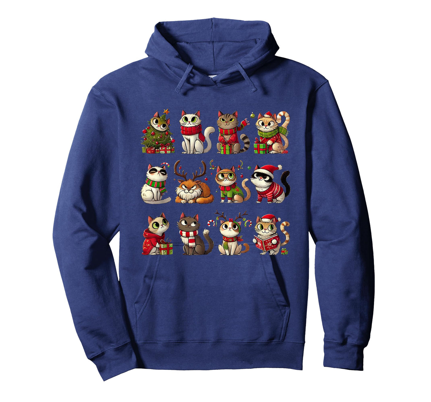 Cat Christmas Shirt Reindeer Santa Xmas Holiday Men Women T-Shirt