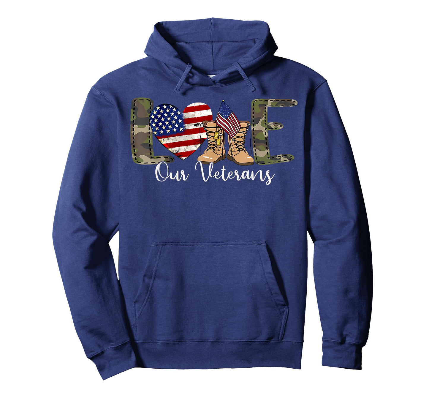 Love Our Veterans Day Proud Military American Flag T-Shirt