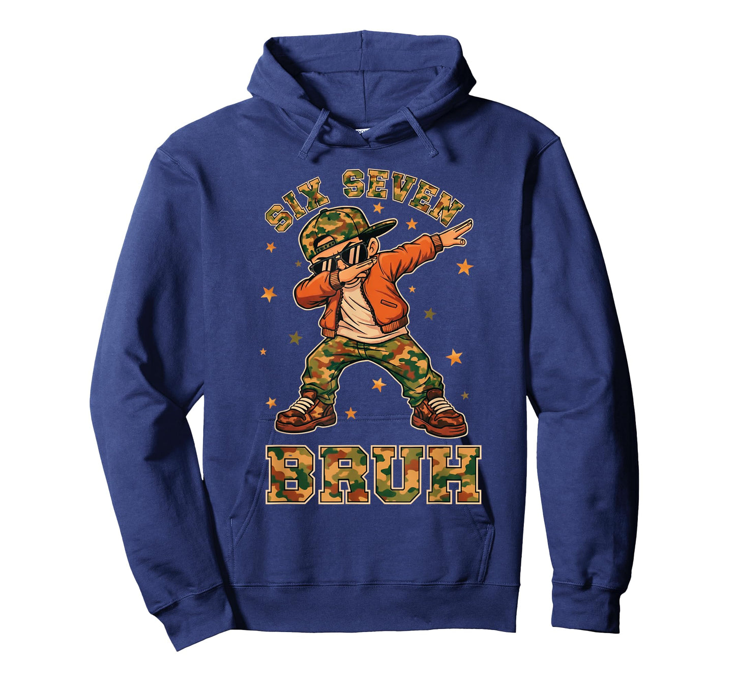 Funny Six Seven Bruh Dabbing Camo Kid Meme T-Shirt