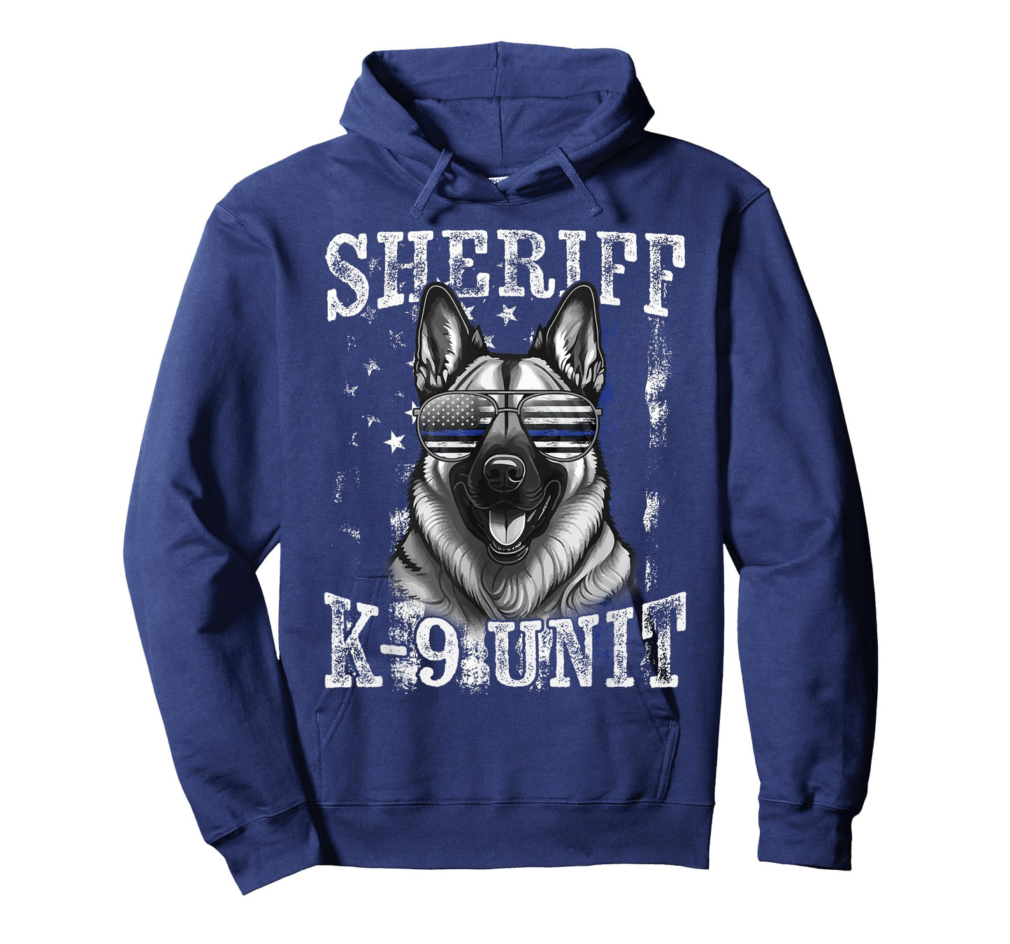 Blue Line American Flag German Shepherd Dog Sheriff K-9 Unit T-Shirt