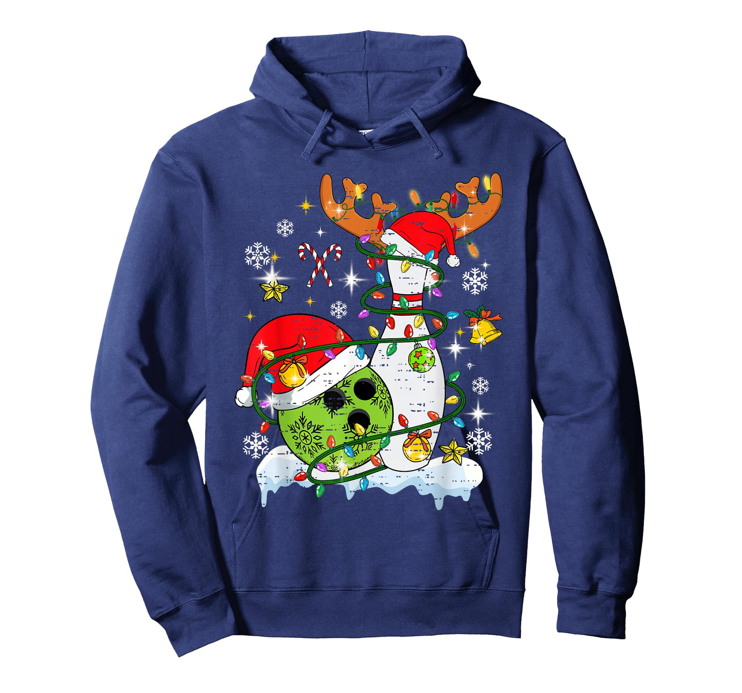 Christmas Bowling Hat Santa Bowler Xmas Sport Men Women Kids T-Shirt