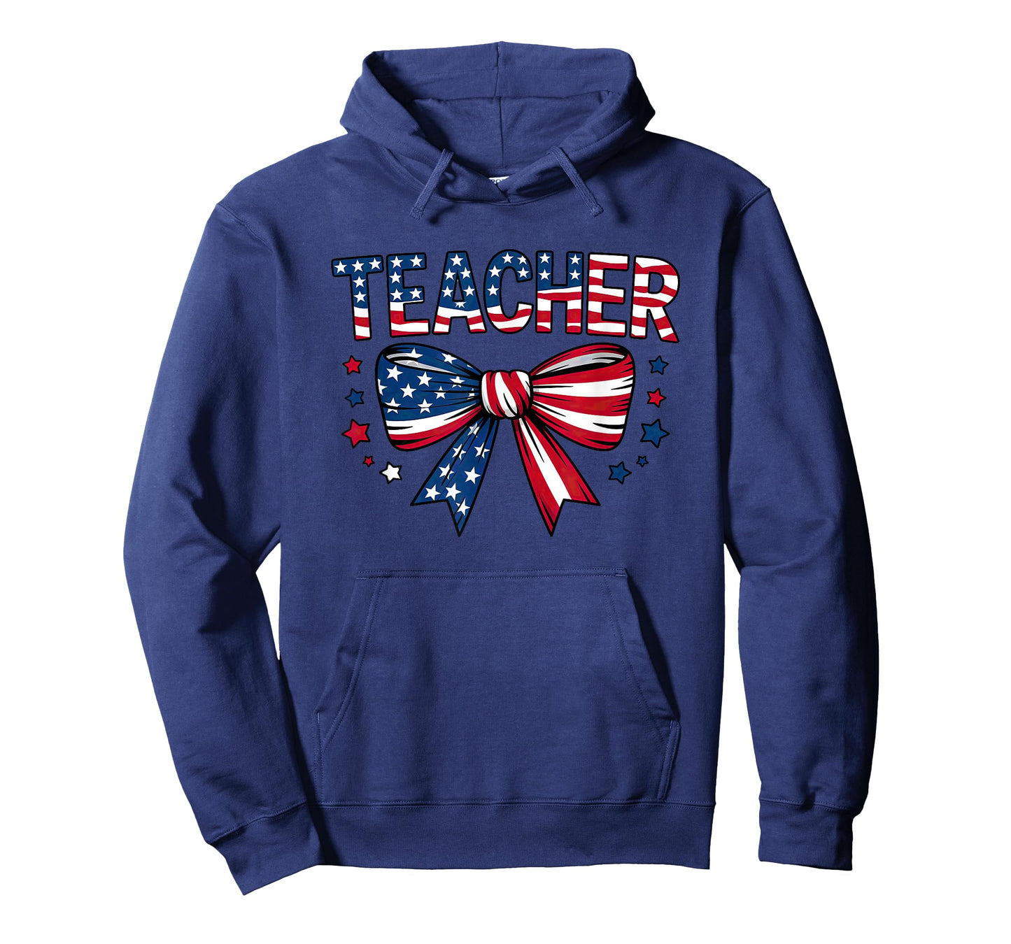 Teacher American Flag Bow Stars T-Shirt