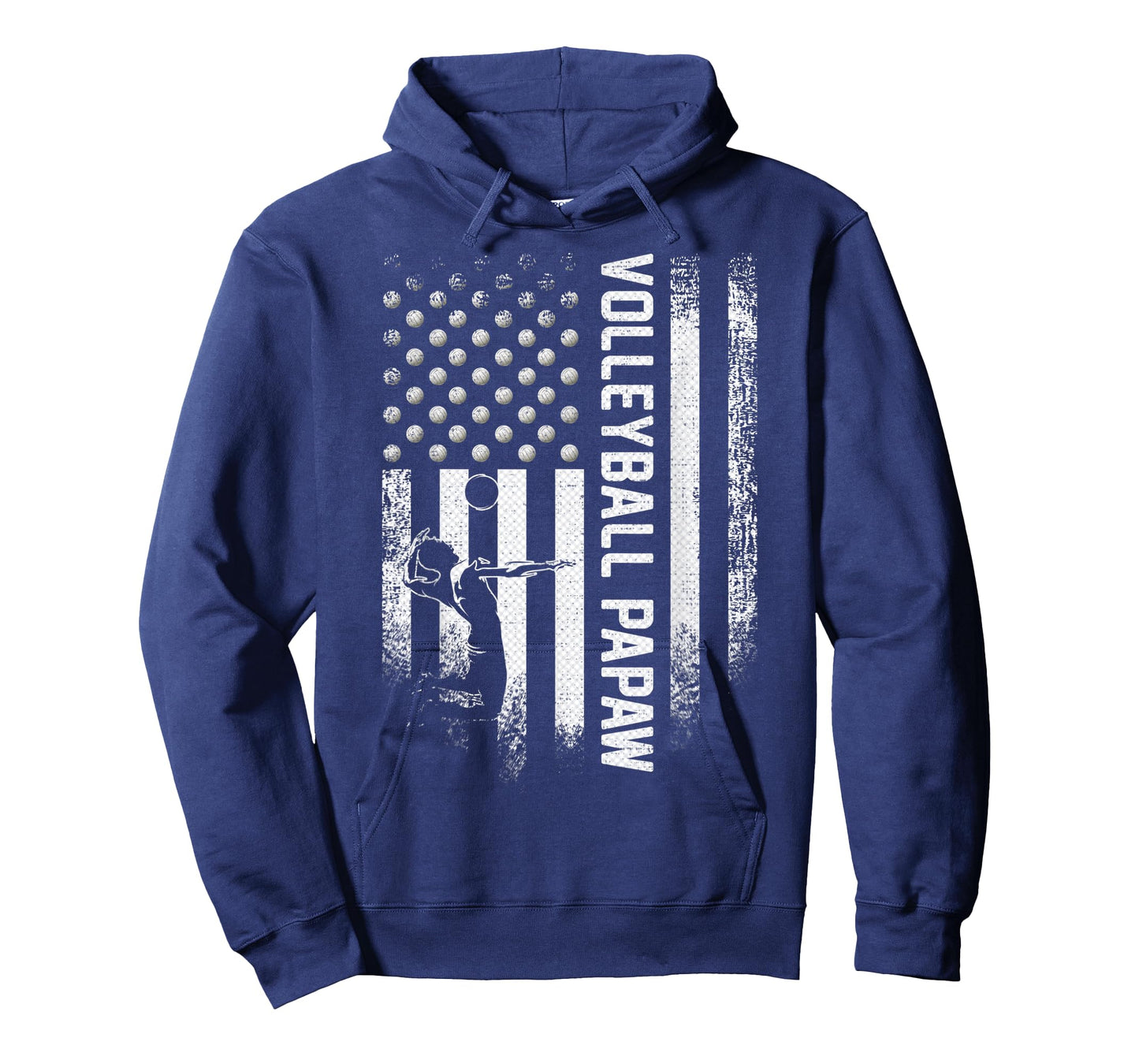 Vintage USA American Flag Proud Volleyball Papaw Silhouette T-Shirt for Women Kids Men