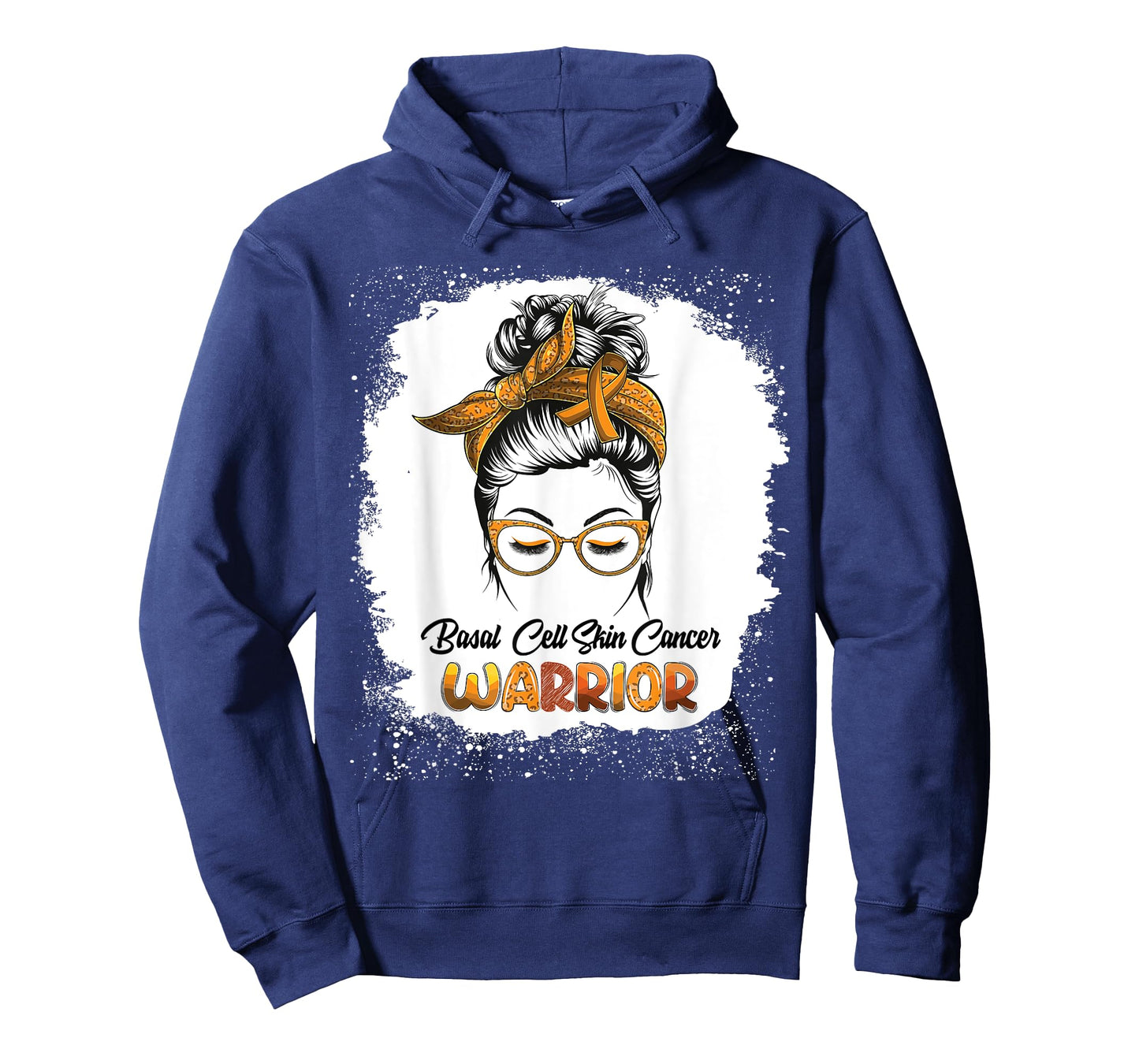 Basal Cell Skin Cancer Warrior Bleached Messy Bun Survivor T-Shirt