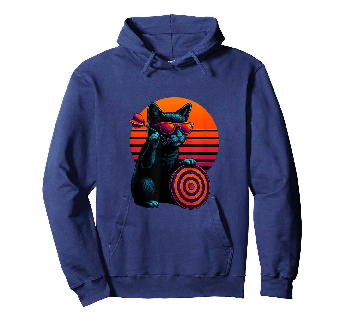 Retro Cat With Dart Arrow Dart Player T-Shirt