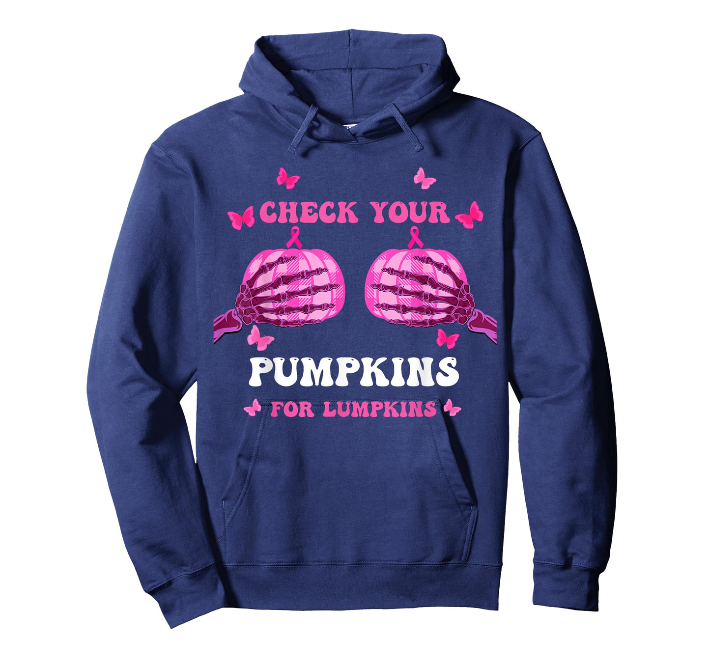 Check Your Pumpkins Breast Cancer Awareness Halloween Women T-Shirt