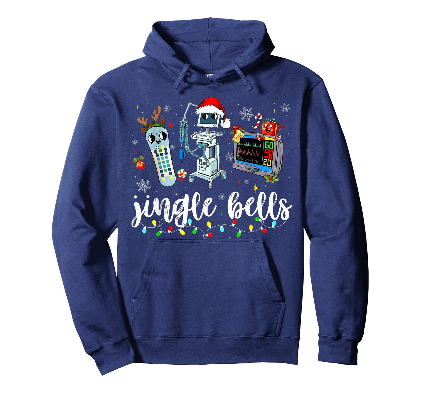 Christmas ER Nurse Jingle Bells Xmas Lights Holiday Pajamas T-Shirt