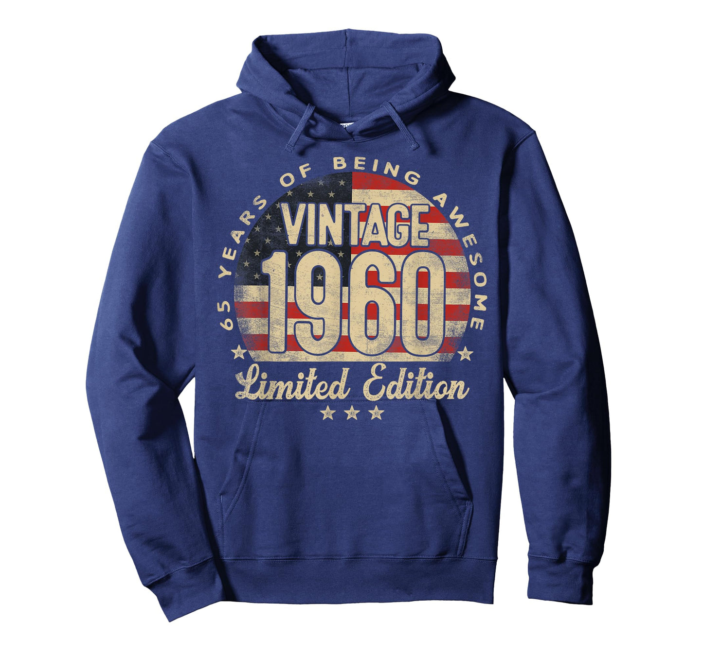 Vintage 1960 Limited Edition 65-Year-Old Gifts USA Flag T-Shirt