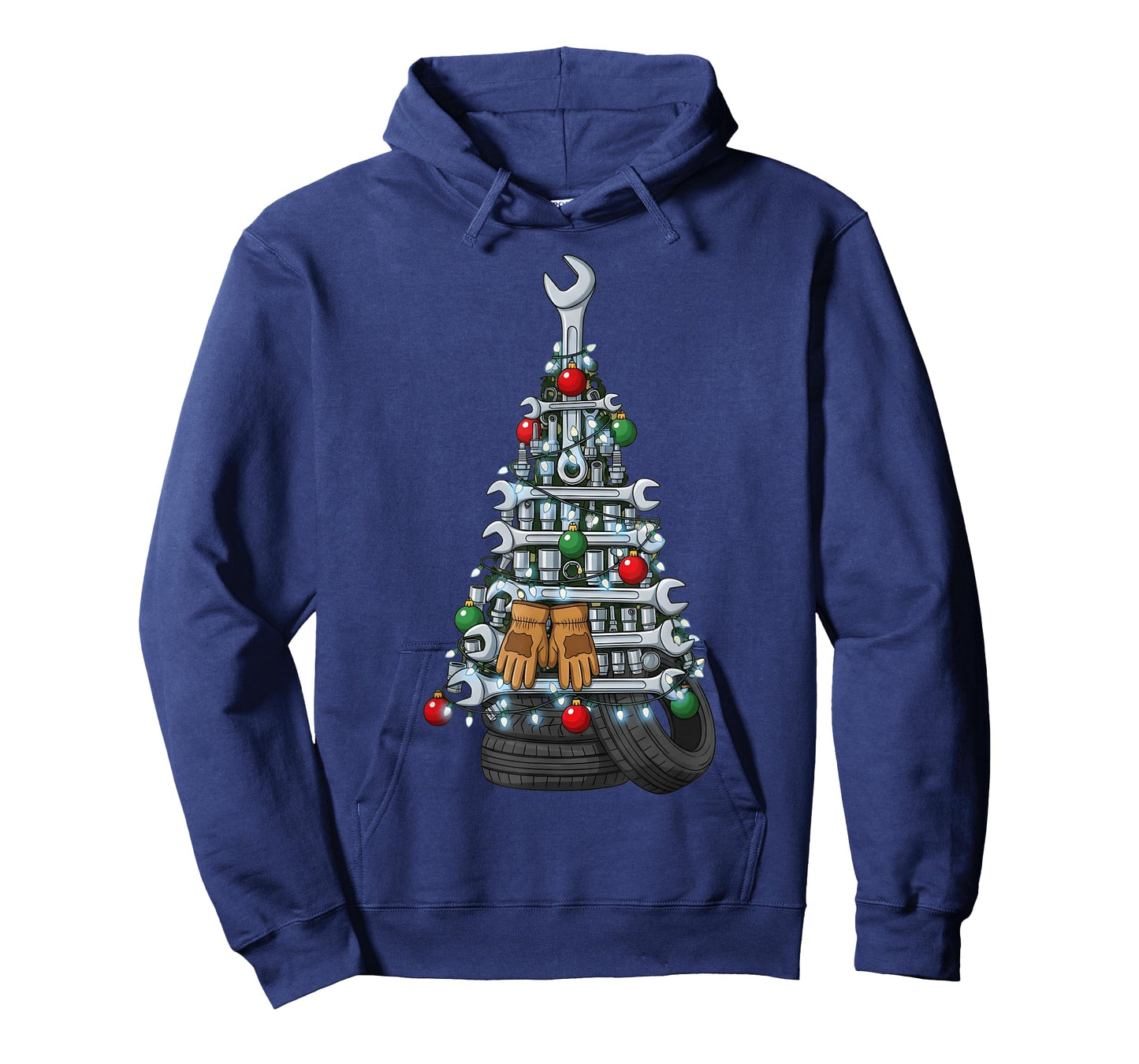 Christmas Mechanic Tools Ornaments Lights Xmas Tree Men T-Shirt