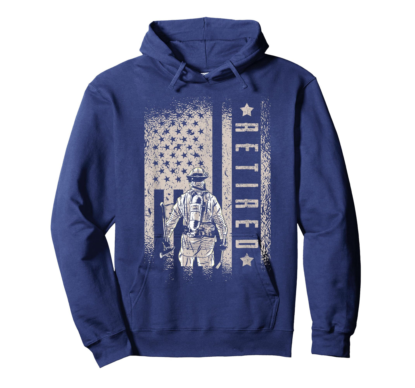Retired Firefighter Fireman Axe American Flag T-Shirt