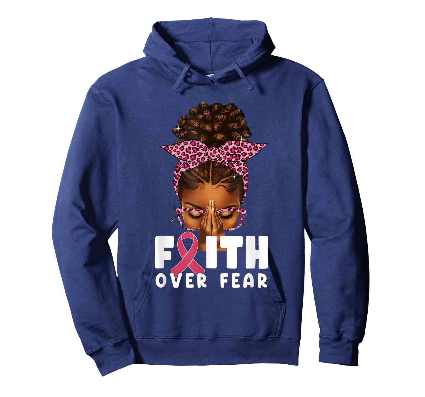 Faith Over Fear Melanin Queen Pink Breast Cancer Awareness T-Shirt