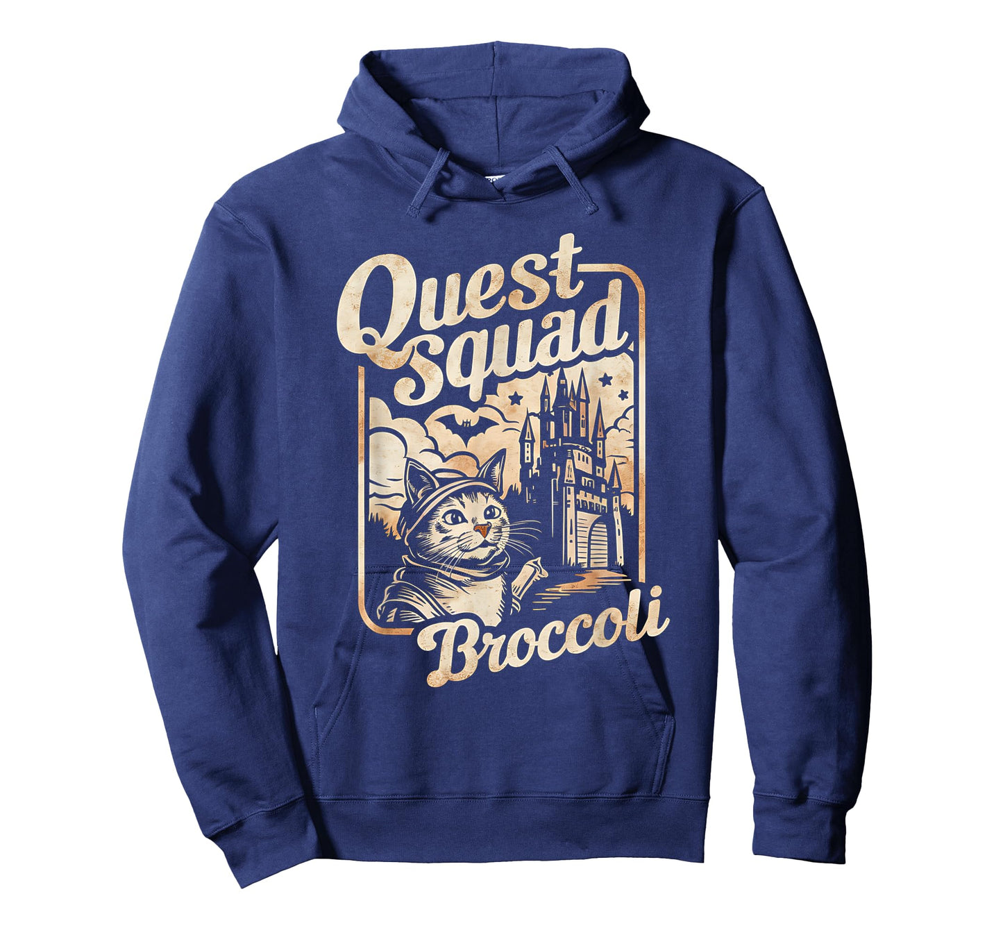 Quest Fantasy Squad Broccoli Funny Cat Men Women Kids Retro T-Shirt