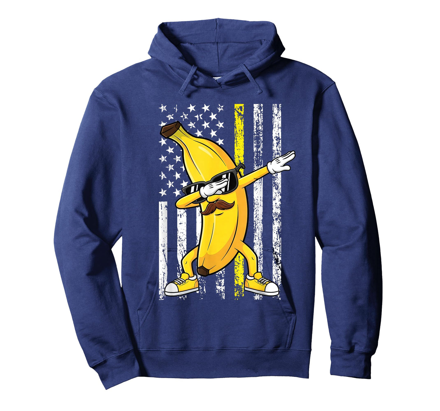 Funny Dabbing Banana Graphic Retro American Flag Boys Kids T-Shirt