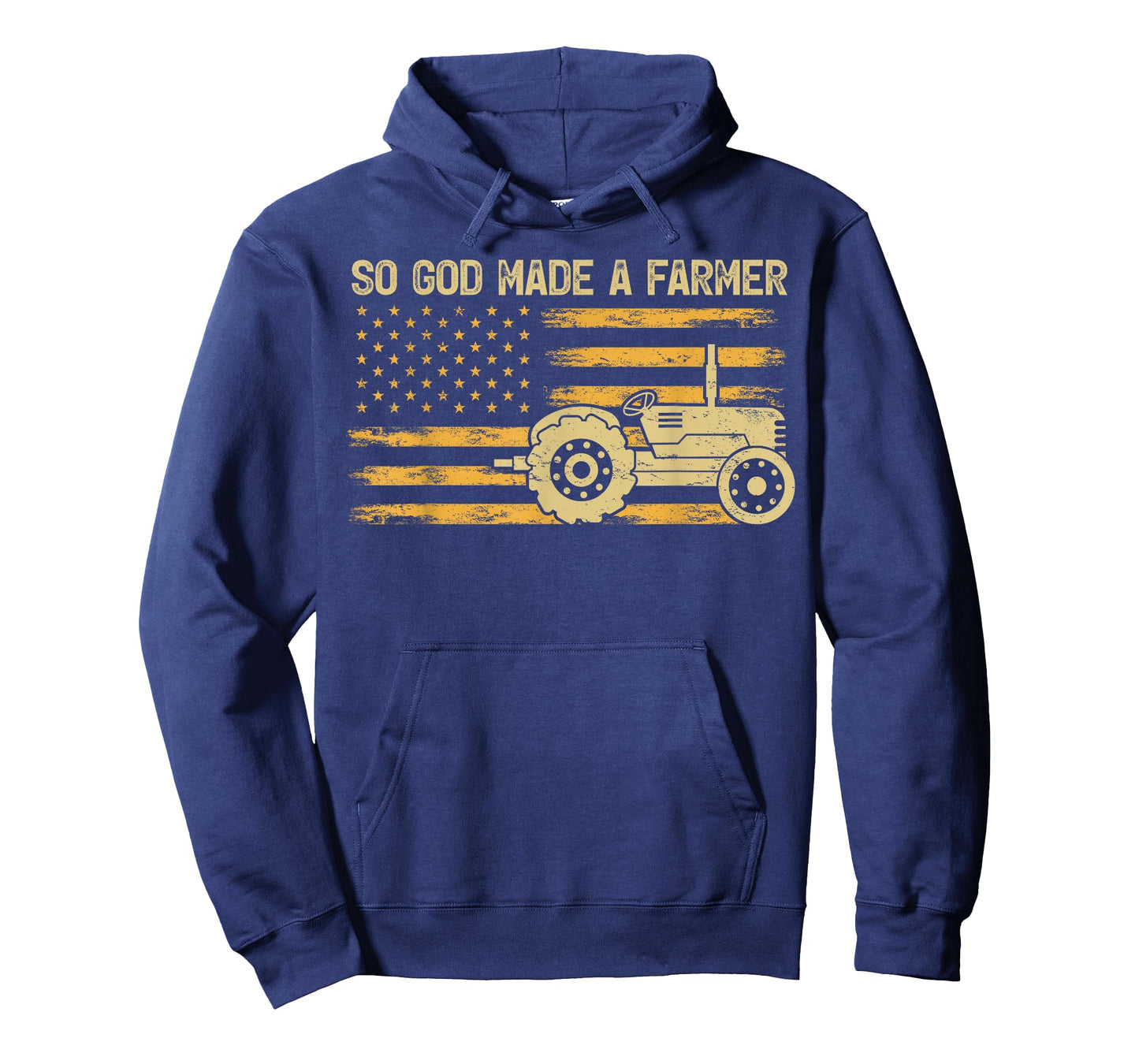 American Flag Tractor Retro So God Made A Farmer T-Shirt