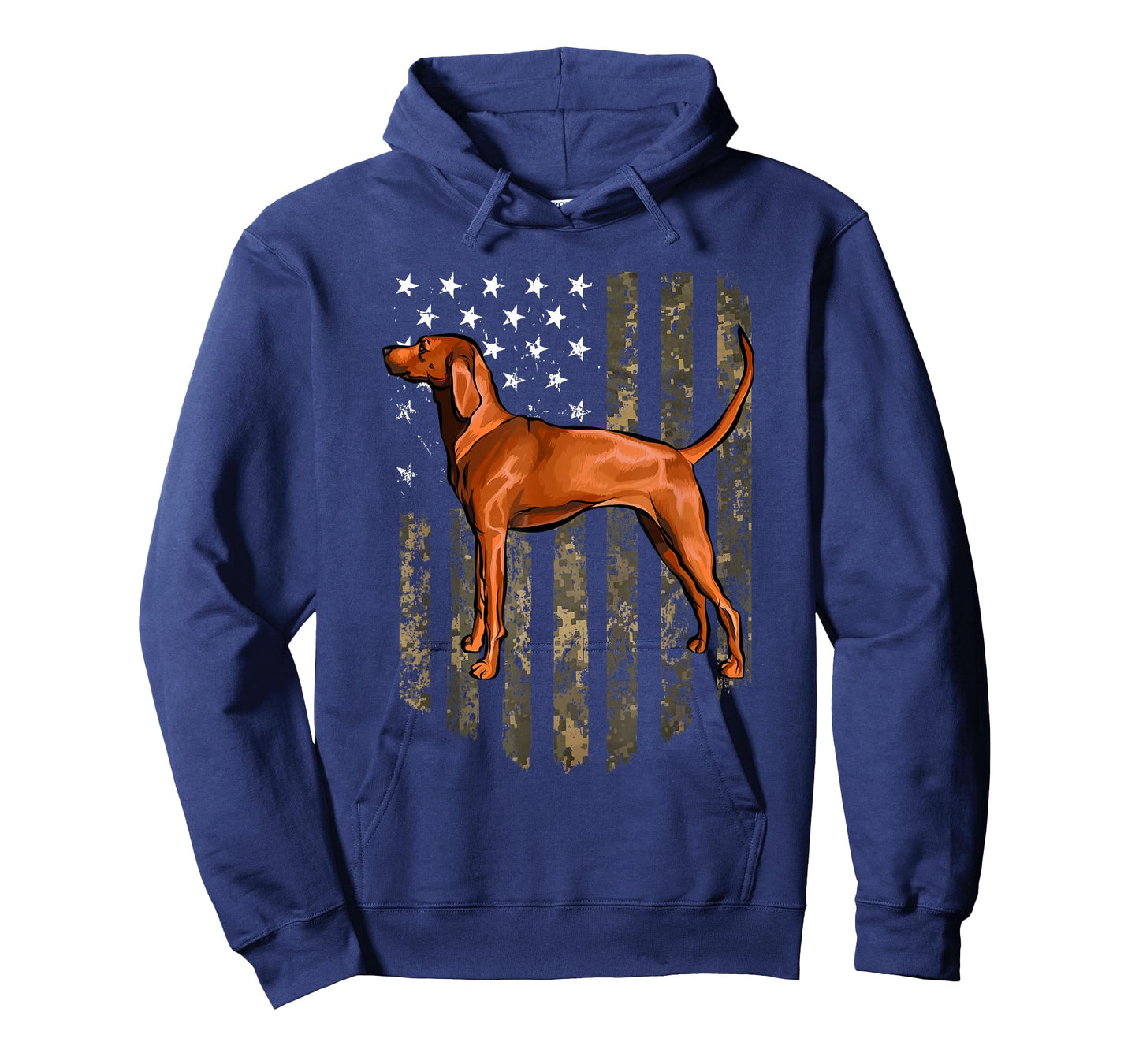 Camo American Flag Redbone Coonhound 4th of July USA T-Shirt