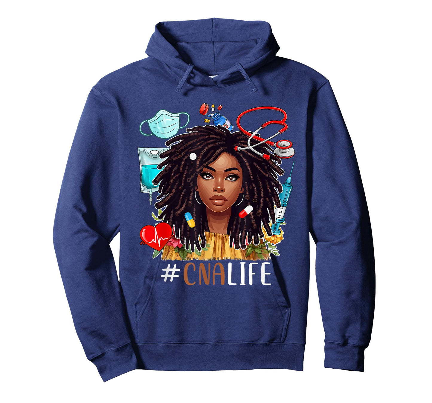 CNA Costume Afro Woman Nurse Nursing Proud Black History T-Shirt