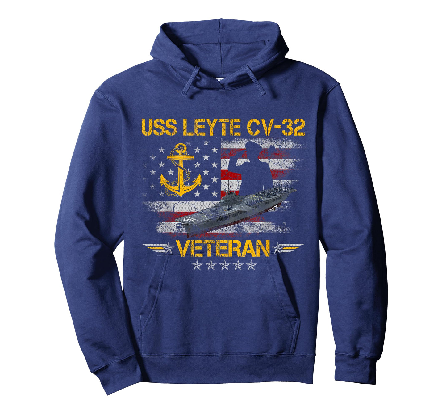 USS Leyte CV-32 Aircraft Carrier Veteran Flag Veterans Day T-Shirt