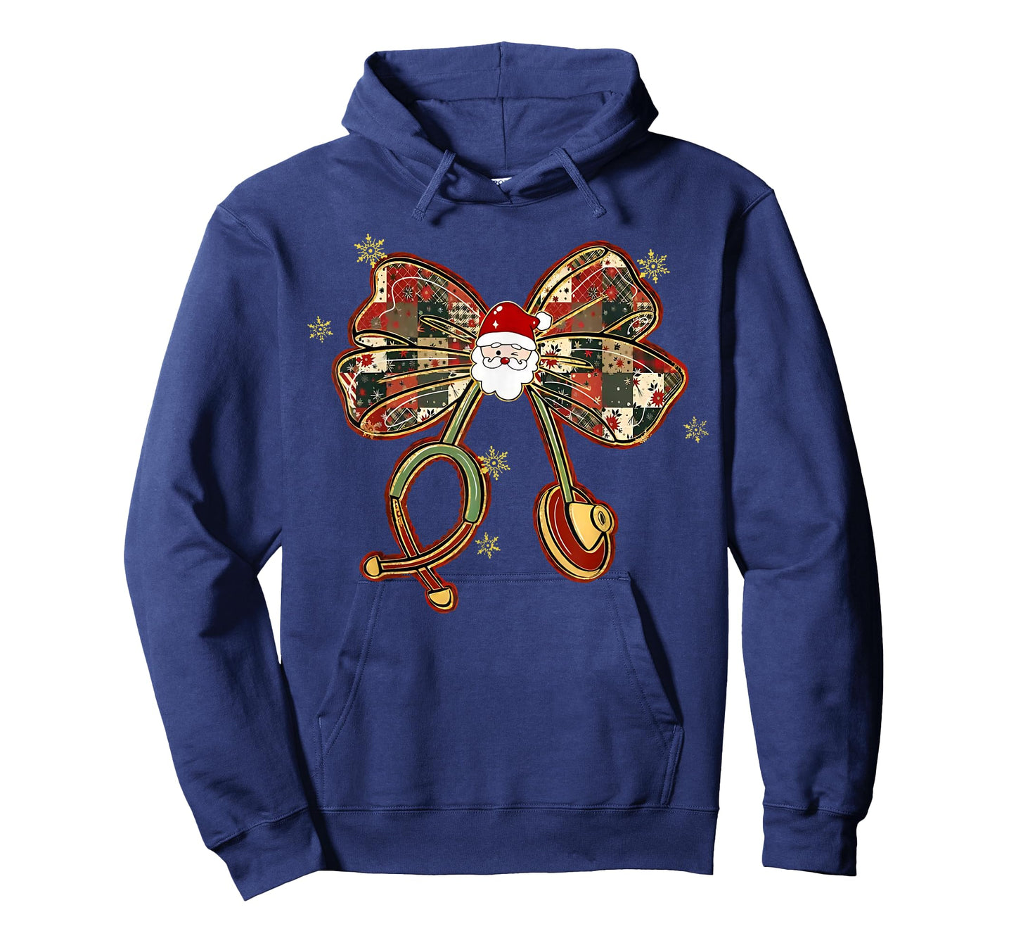 Christmas Nurse Vintage Santa Bow with Stethoscope T-Shirt
