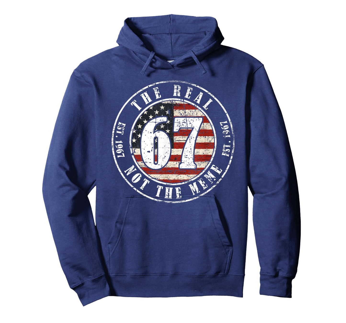 The Real 67 Not The 6 7 Meme Funny Vintage USA Flag 1967 T-Shirt
