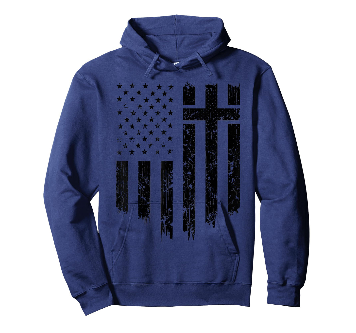 Vintage Distressed USA Flag Cross Christian Faith Gift T-Shirt