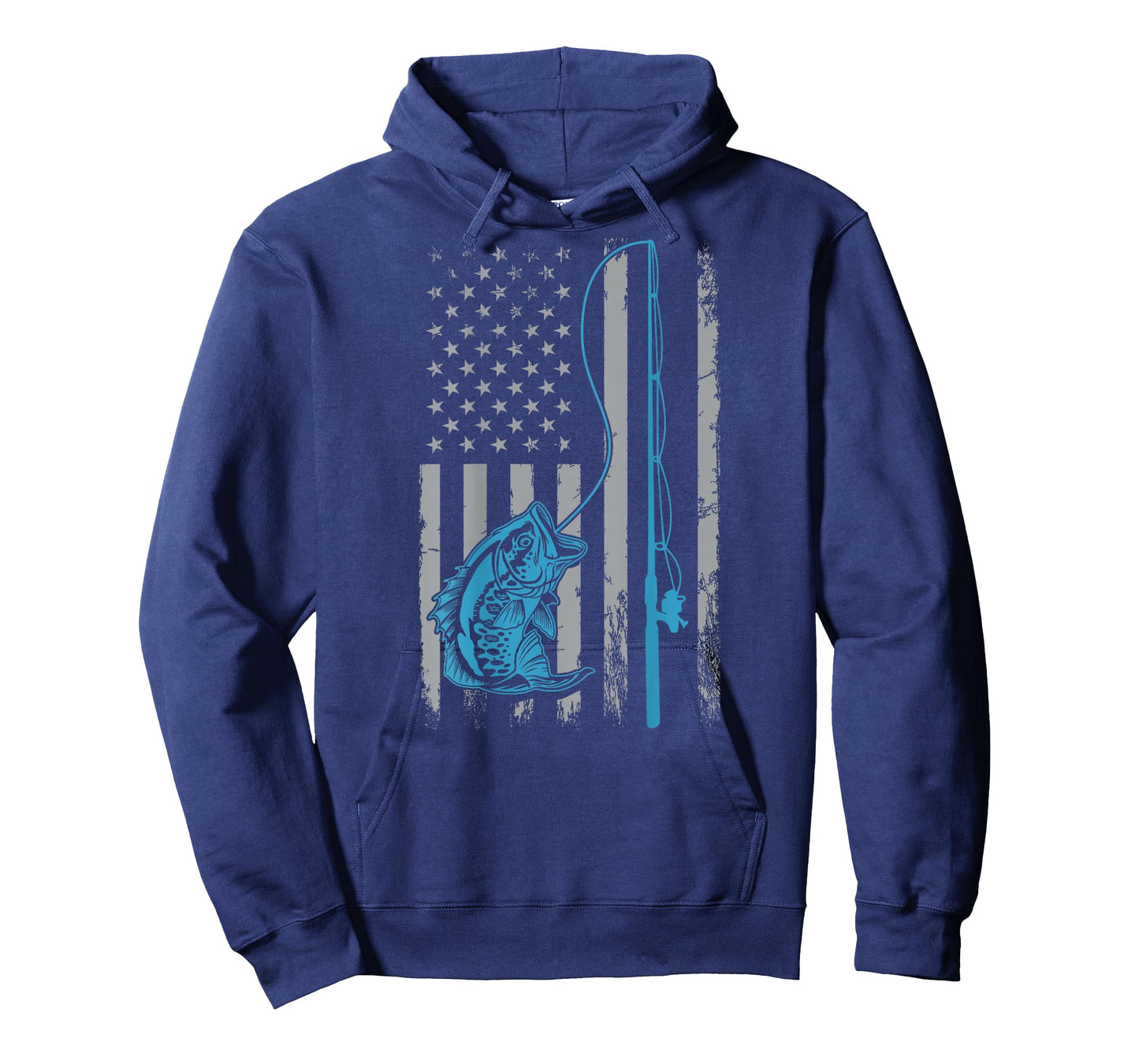 American Flag Fishing Rod Bass Fishing Vintage Fisherman T-Shirt