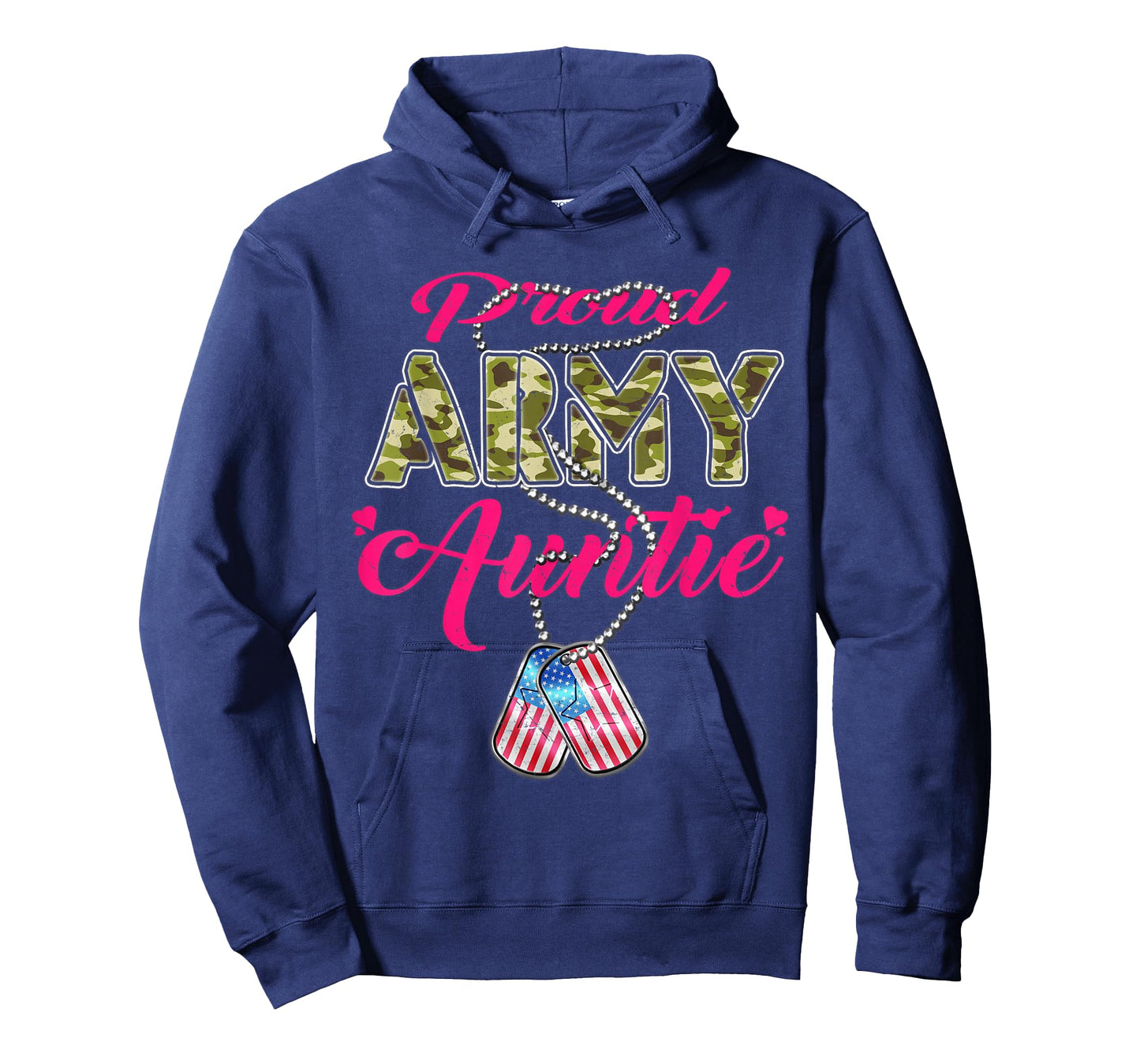 Proud Army Auntie Camo US Flag Dog Tags Pride Military Aunt T-Shirt
