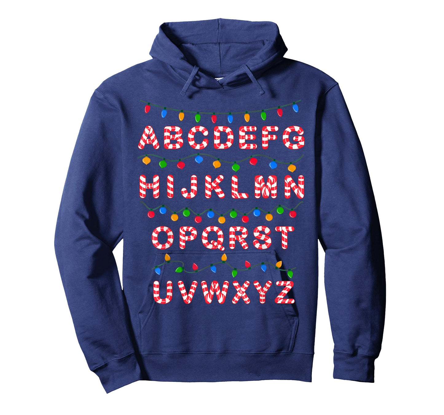 Christmas Alphabet Candy Cane Teachers Students Candy Cane T-Shirt for Men Women Kids