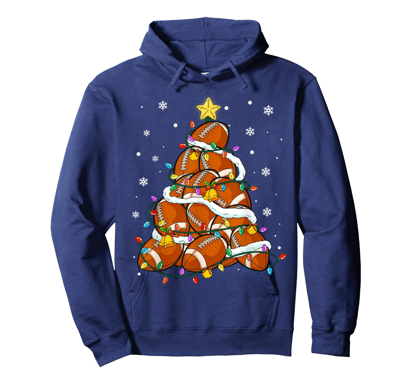 Football Christmas Tree Lights Santa Xmas Sport Men Boy Kids T-Shirt