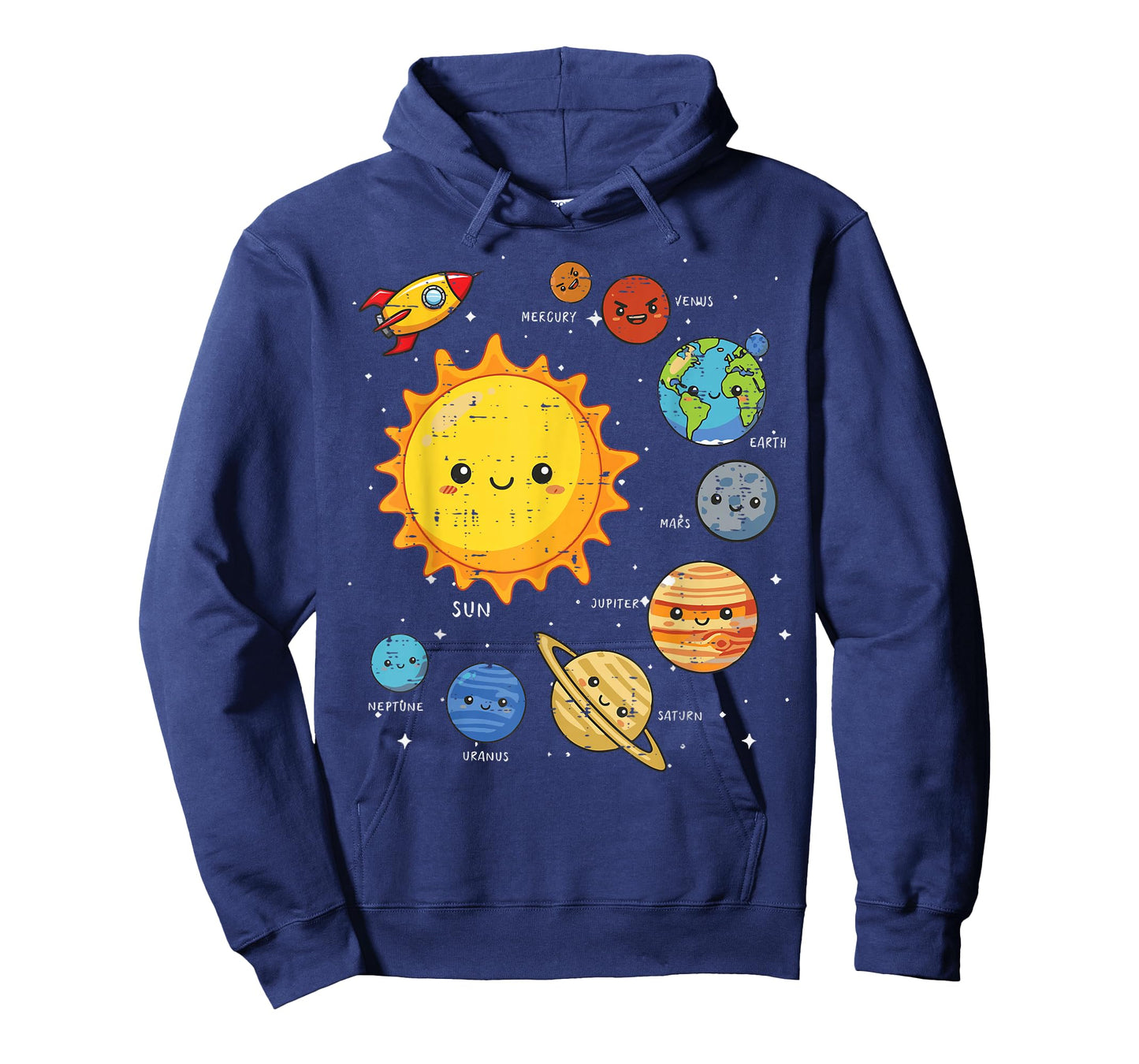 Solar System Sun Planets Rocket Space Galaxy Kids Women Men T-Shirt