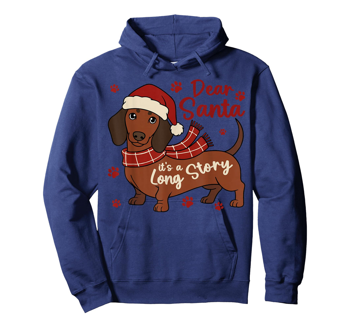 Dachshund Dog Dear Santa It's A Long Story Funny Christmas T-Shirt