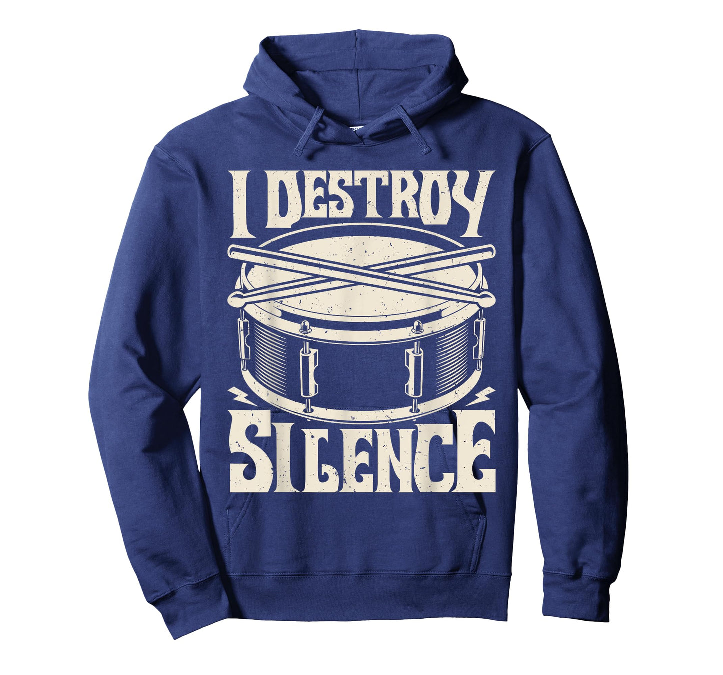 I Destroy Silence - Drummer Percussionist Drums Musician T-Shirt, Black, Small