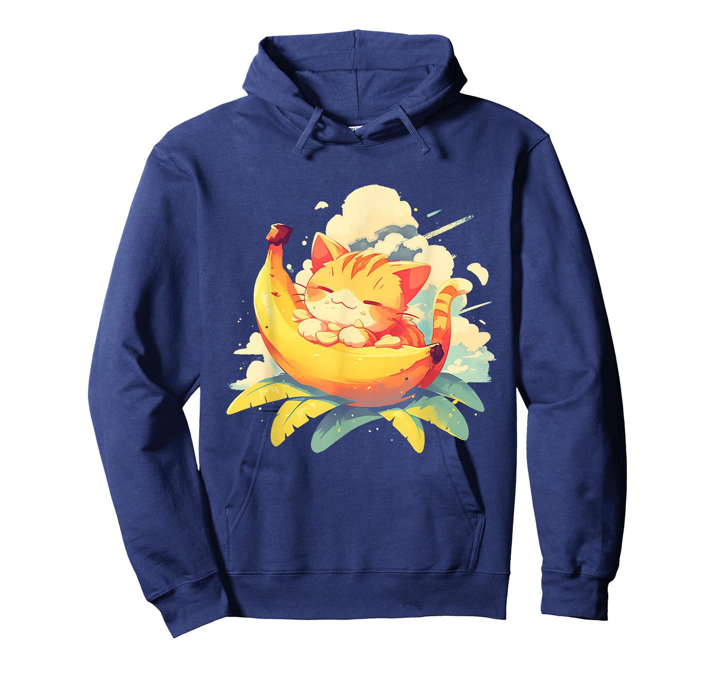 Banana Cat Colourful Artwork Banana Fruits Drawing Cute Cat Men Women Kids T-Shirt