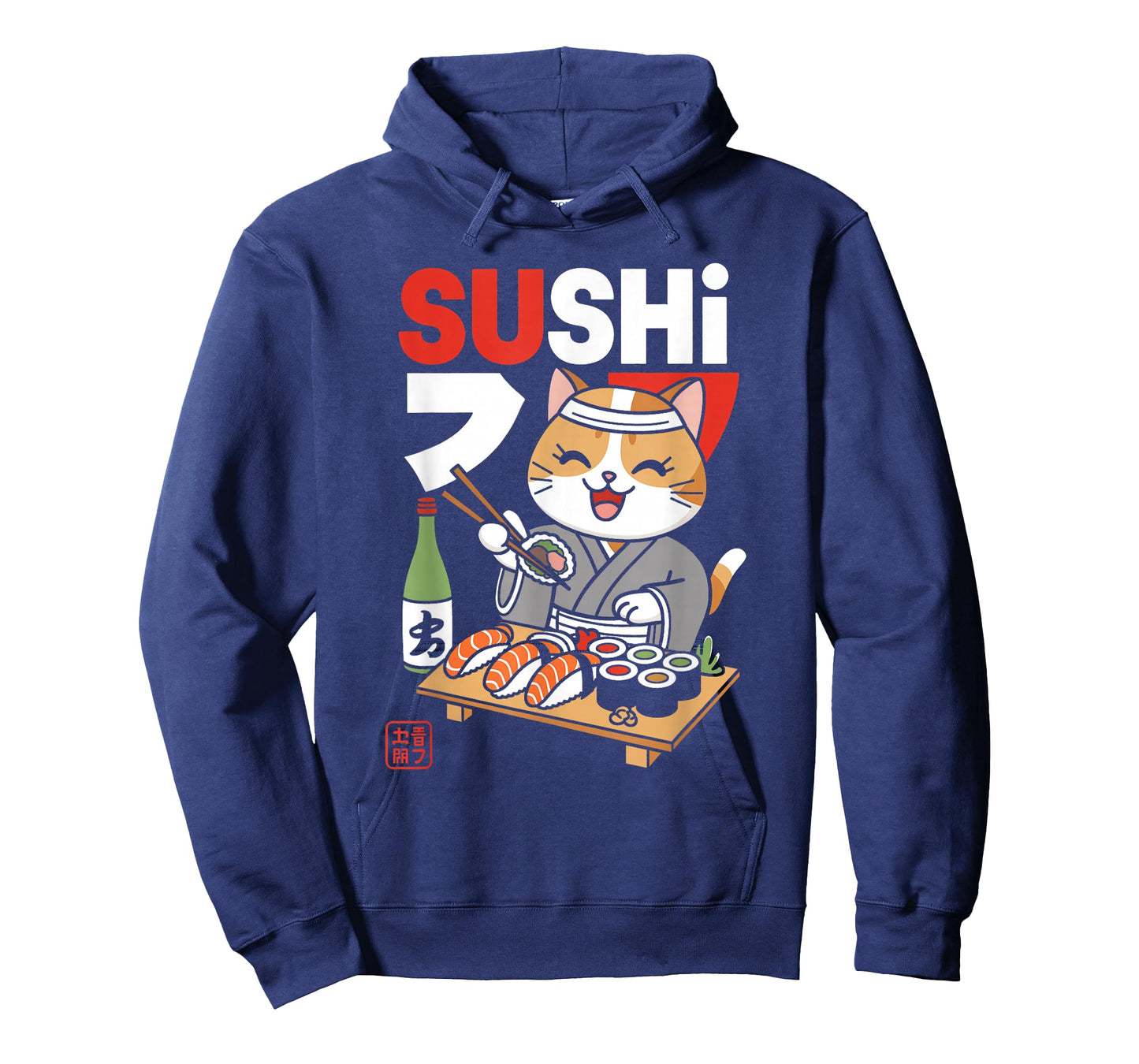 Japanese Cat Eating Sushi Chef Kawaii Ramen Anime T-Shirt