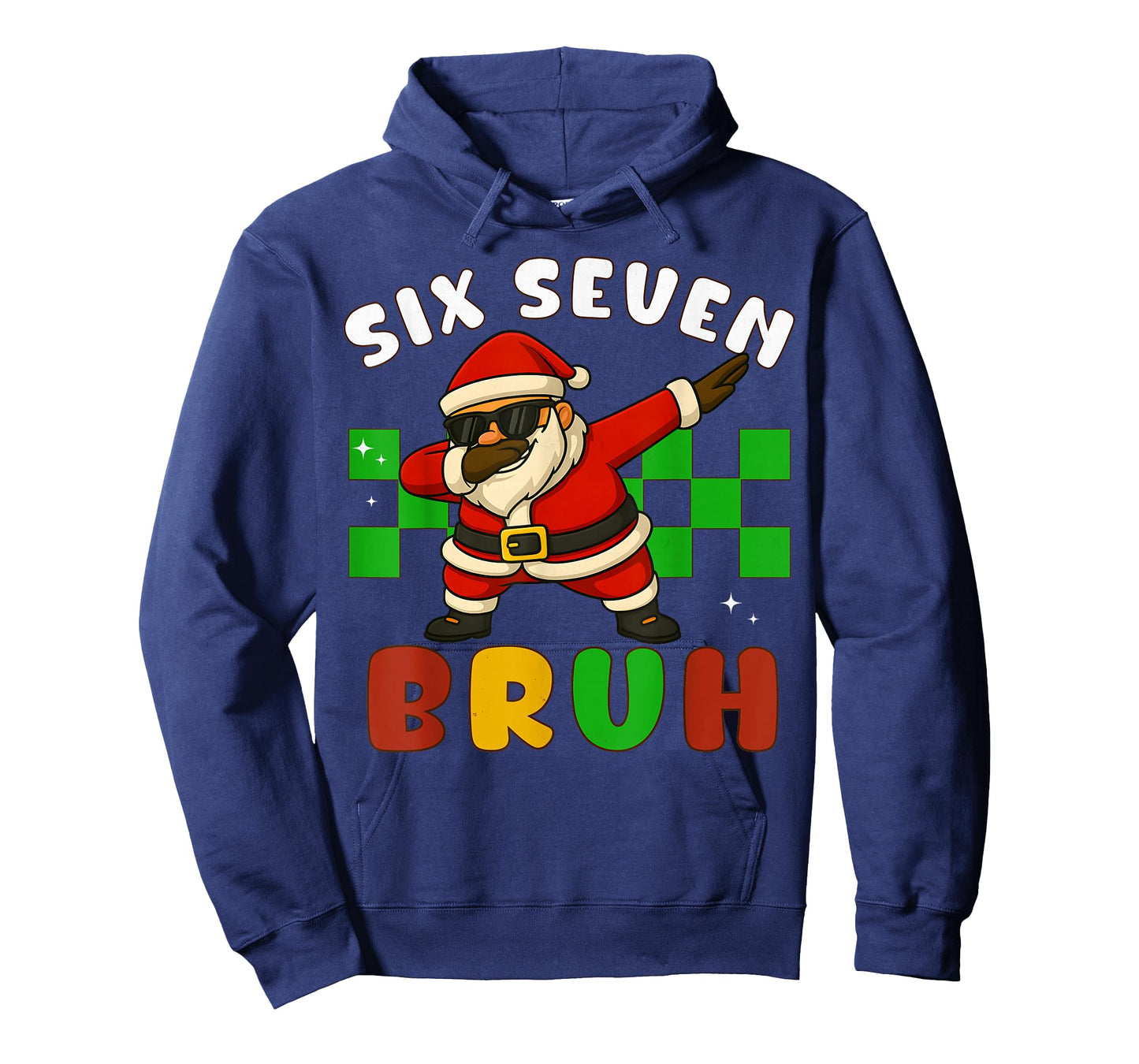 Funny 67 Christmas Santa Claus Bruh Checkered Six Seven Meme T-Shirt