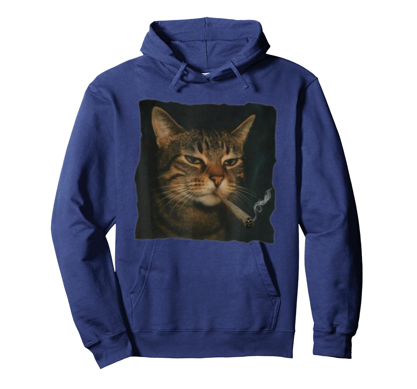 Funny Graphic Art Animal Lover Adult Cat Smoking Blunt Weed T-Shirt