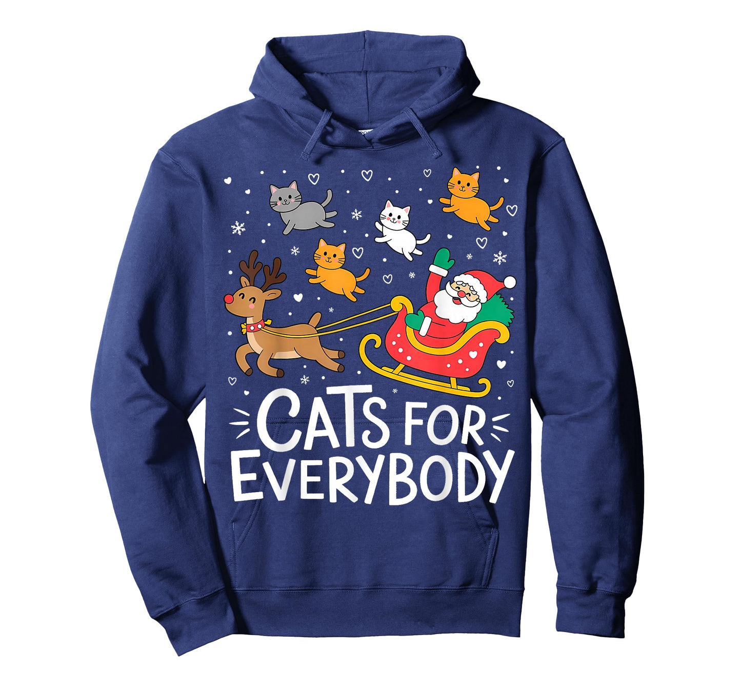 Cats for Everybody Christmas Cat Funny Xmas Women Santa T-Shirt