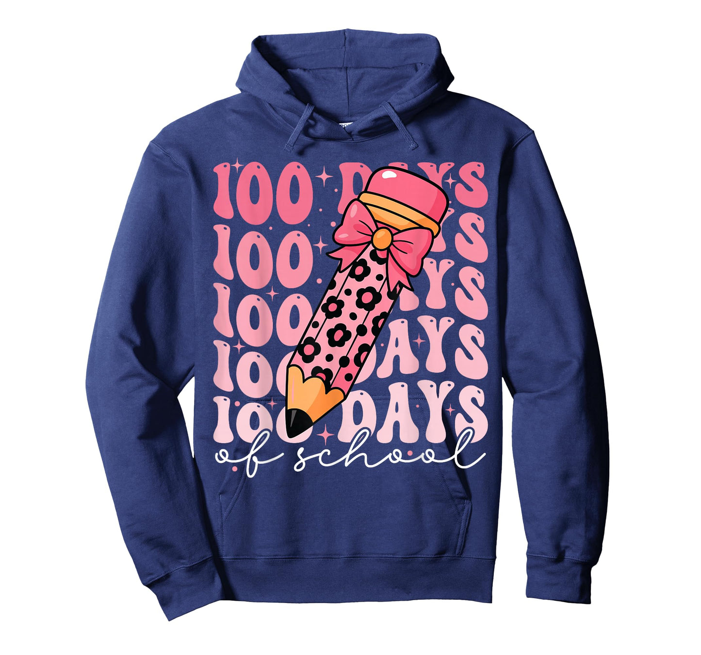 100 Days of School Pink Preppy 100th Day of School Girls T-Shirt
