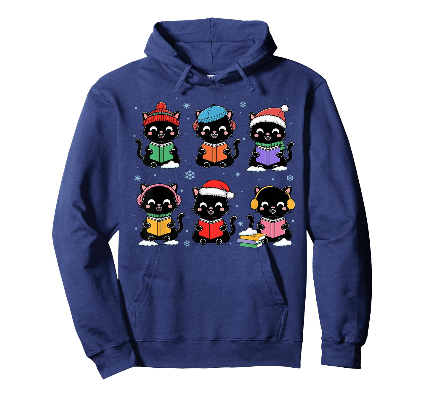 Black Cat Reading Book Christmas for Bookworm Cat Lover Xmas T-Shirt