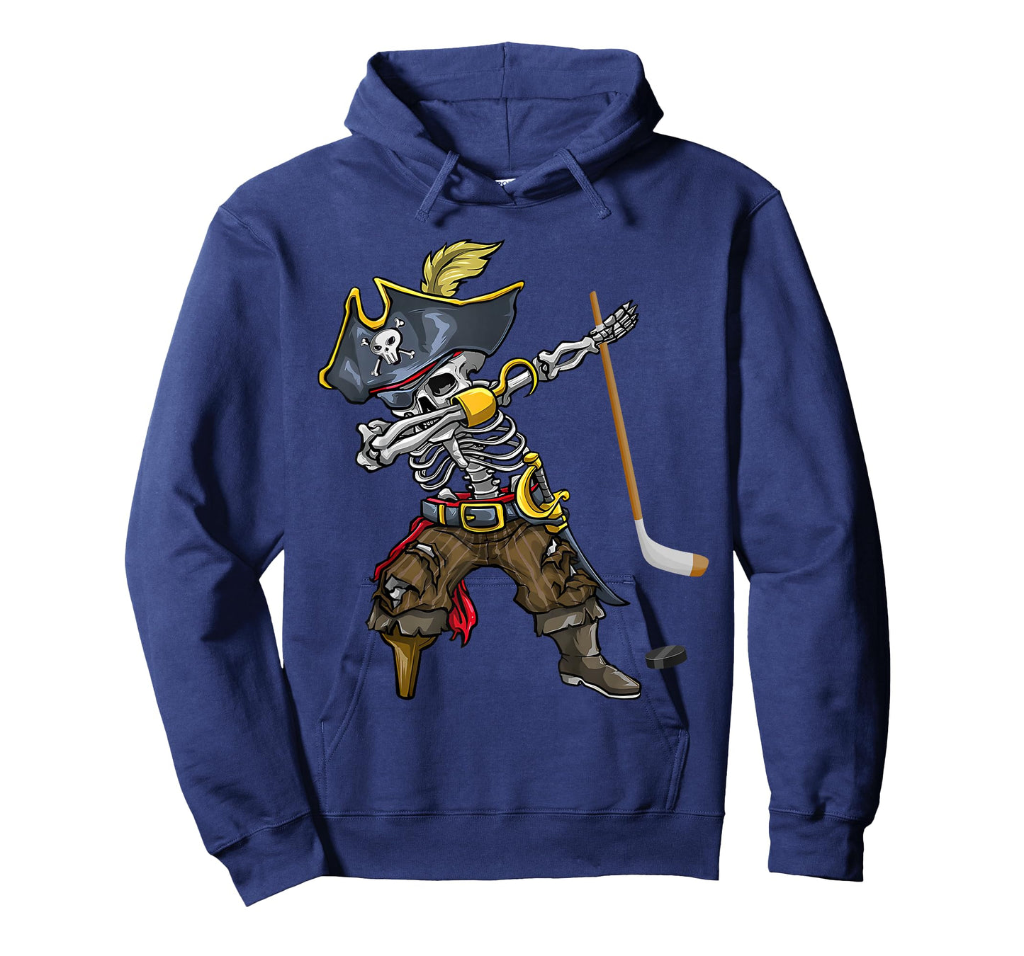 Dabbing Skeleton Pirate Hockey Lover Halloween Costume T-Shirt