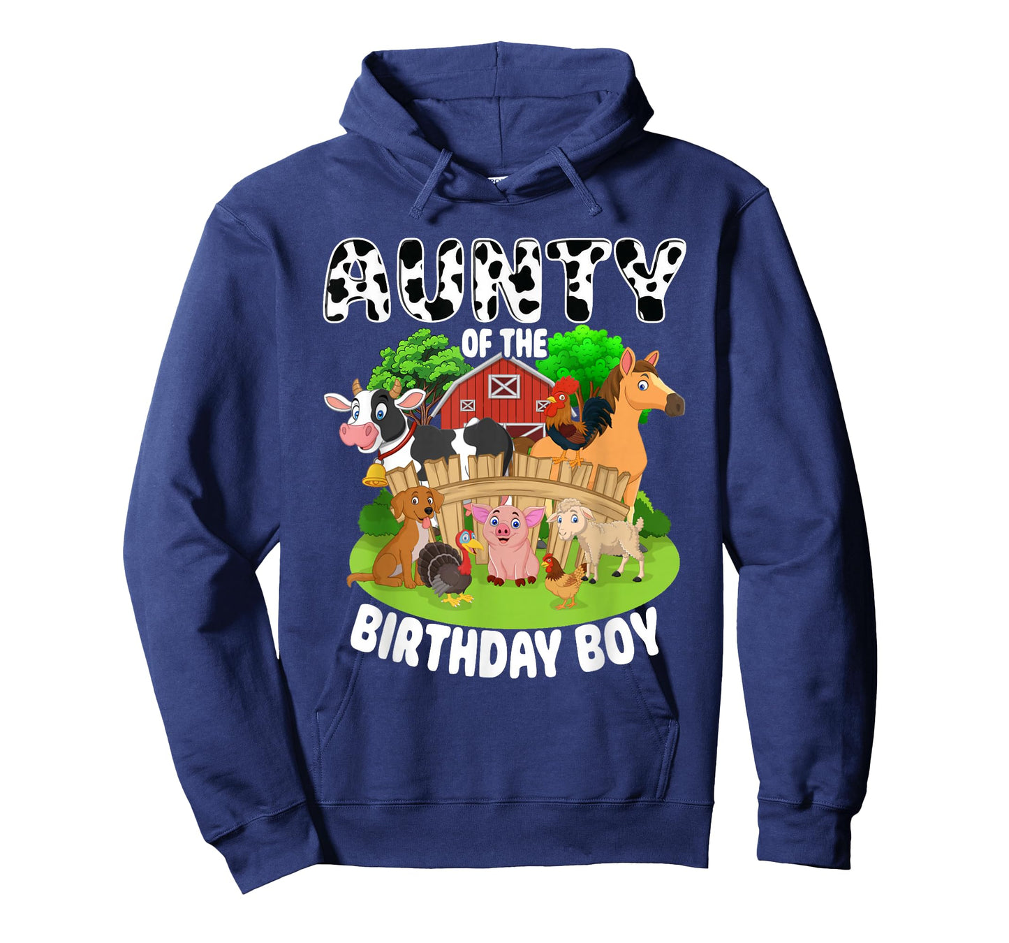 Aunty of The Bday Boy Farm Animals Matching Farm Theme T-Shirt