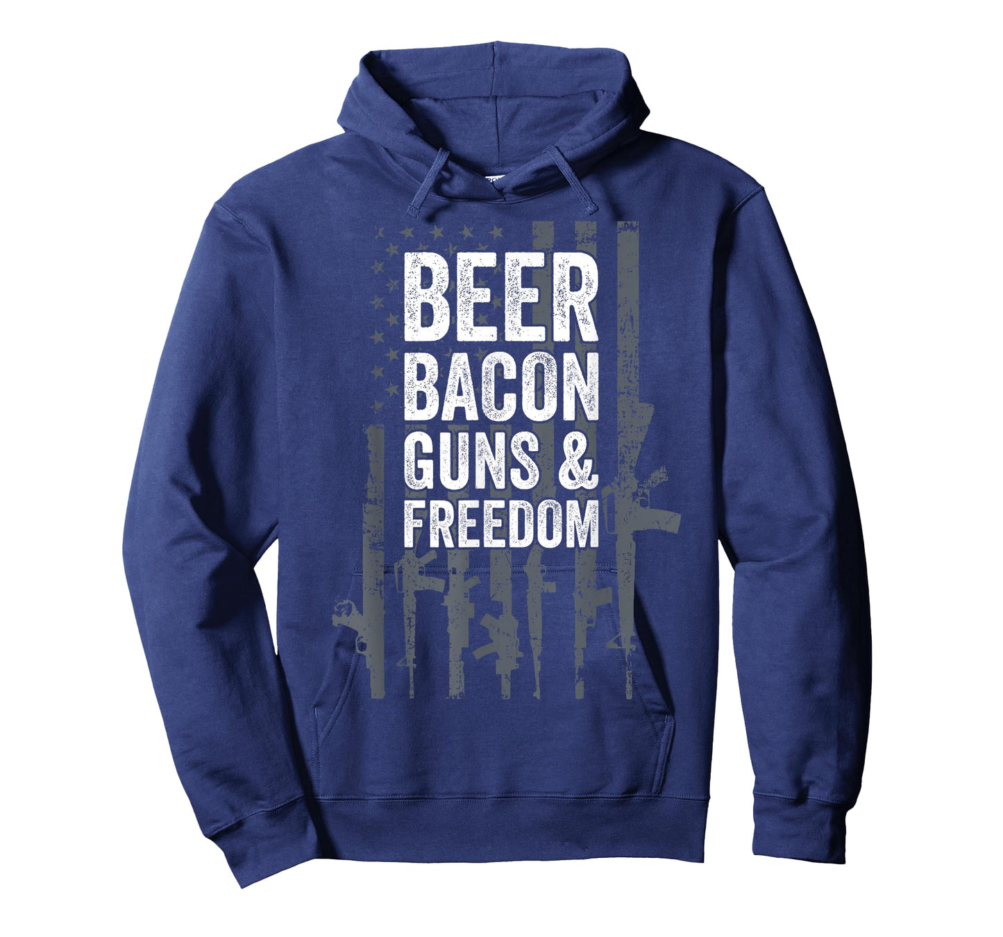 BEER BACON GUNS & FREEDOM - USA BBQ American Flag Drinking T-Shirt