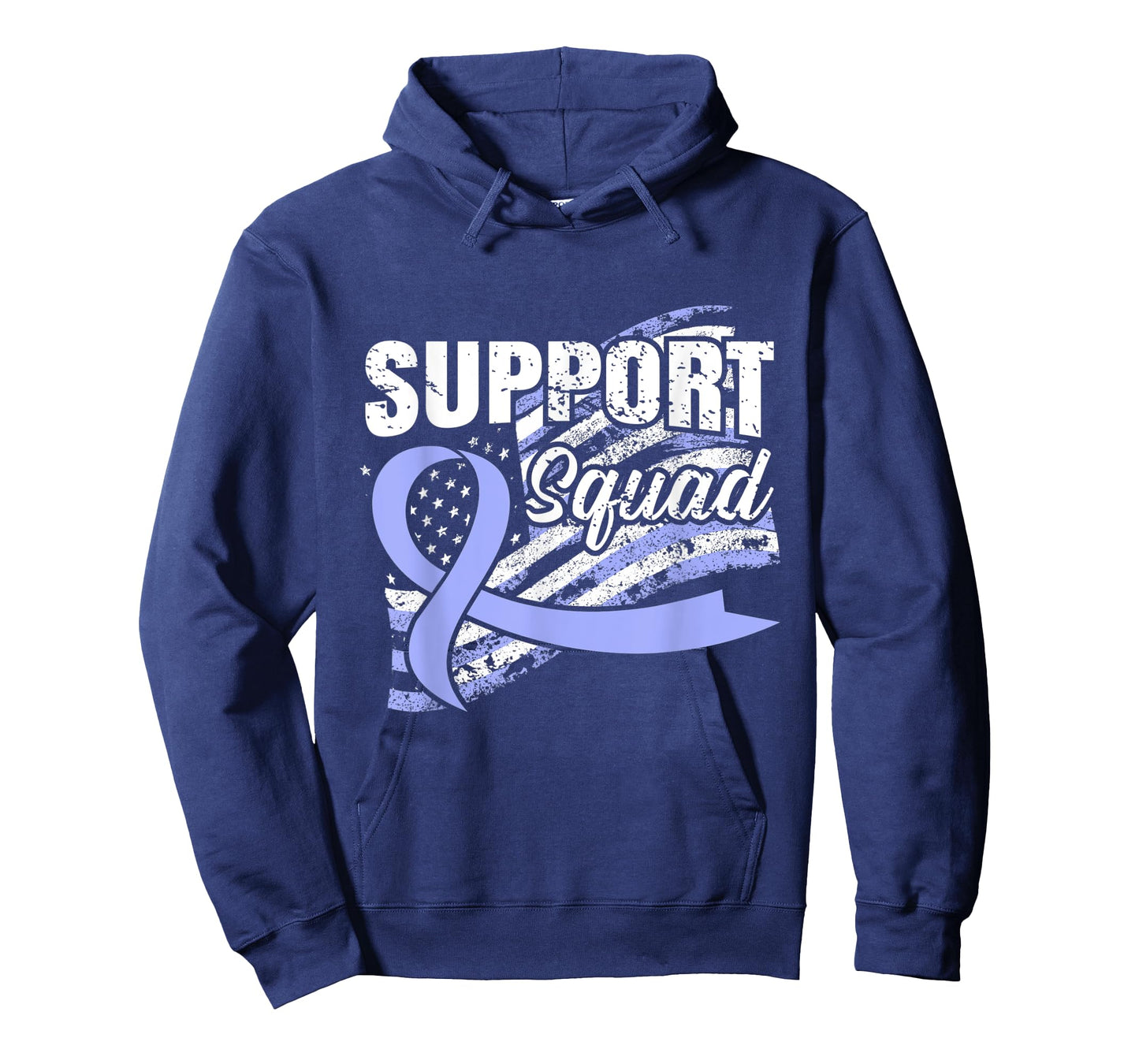 Esophageal Cancer Support Squad USA Flag Awareness Ribbon Women Men T-Shirt