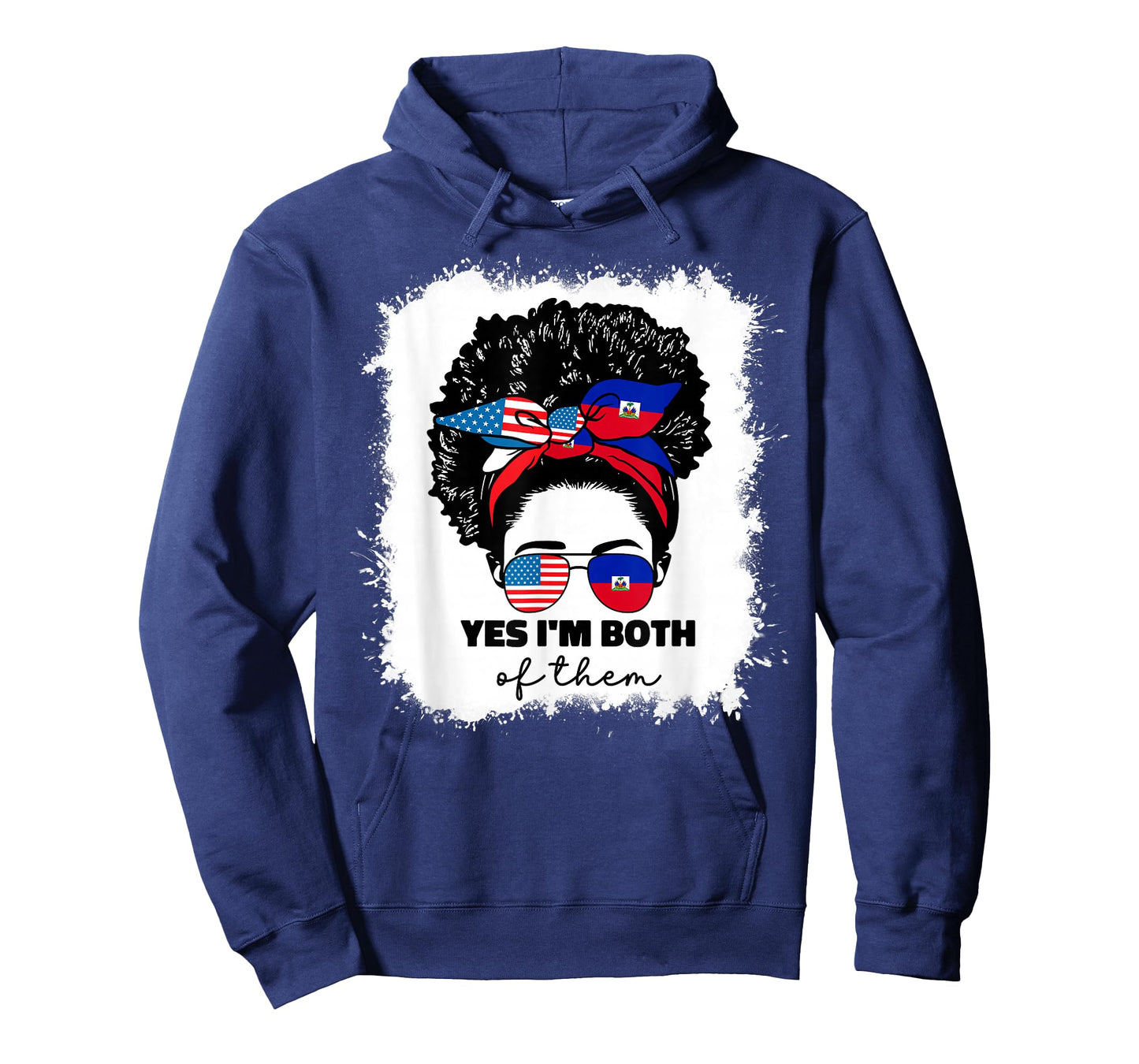 Half Haitian And American America Haiti Usa Flag Girl Afro T-Shirt