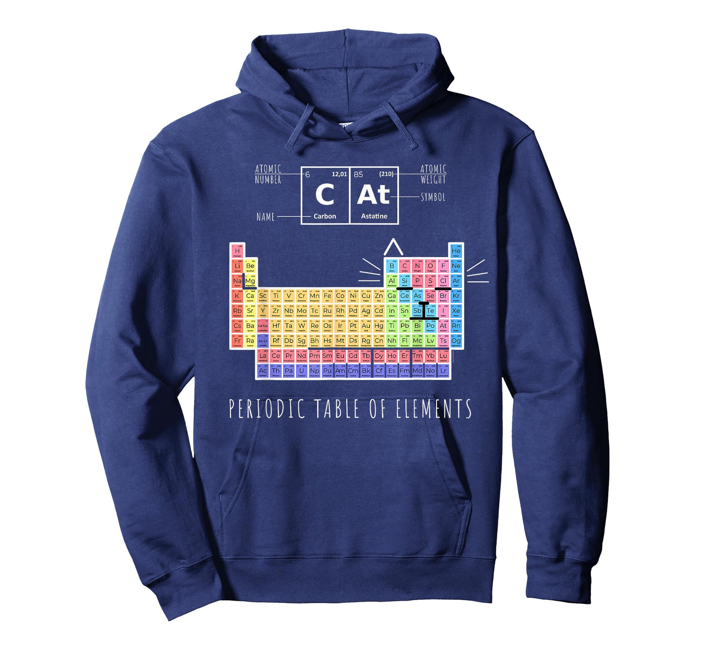 Chemistry Cat, Periodic Table Of Elements T-Shirt