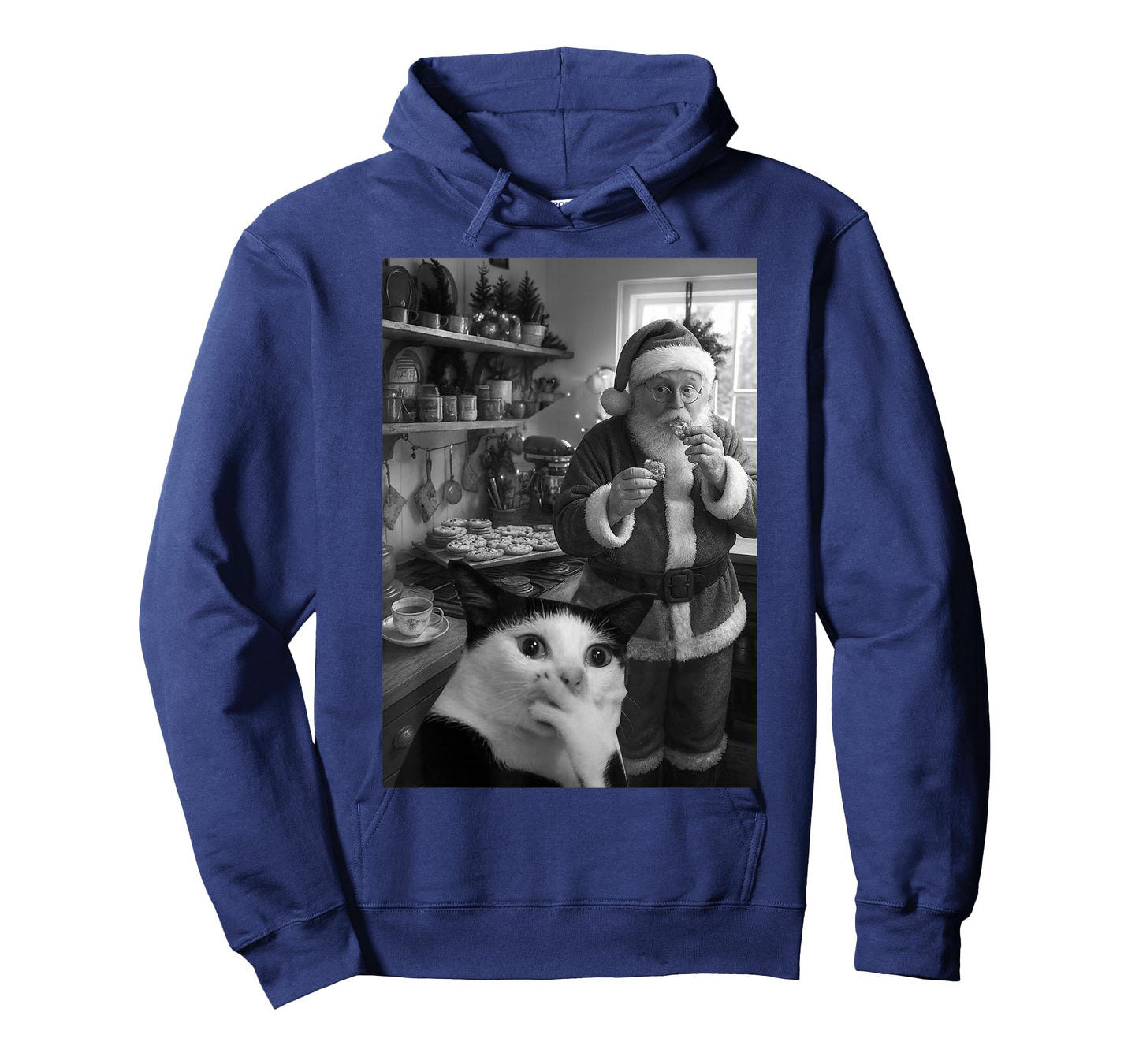Cat Taking A Selfie Santa Christmas Xmas Pajamas Holiday T-Shirt