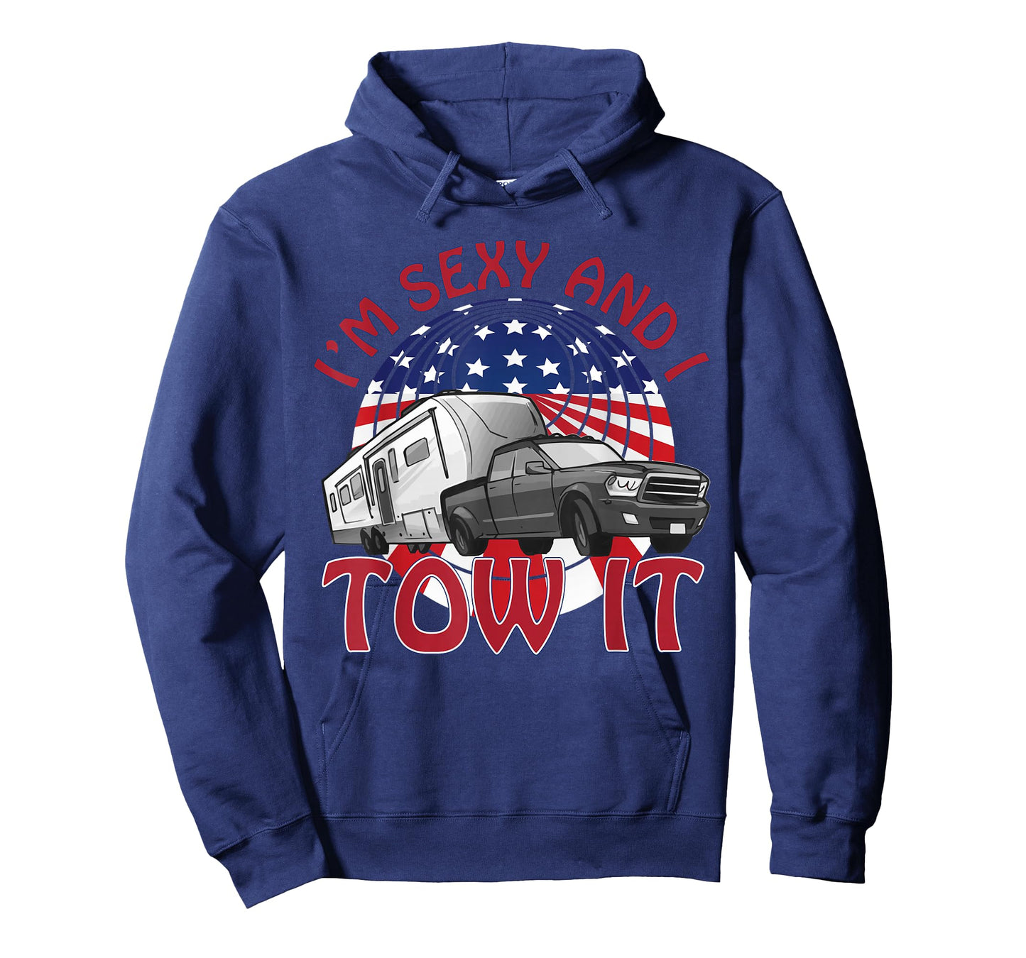I'm Sexy and I Tow It 5th wheel USA Flag Sunset camping T-Shirt
